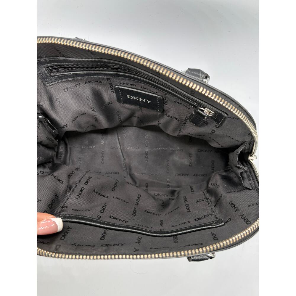 DKNY Graffiti Print Satchel Handbag Black Multicolor Dome Purse Zip - Picture 5 of 10